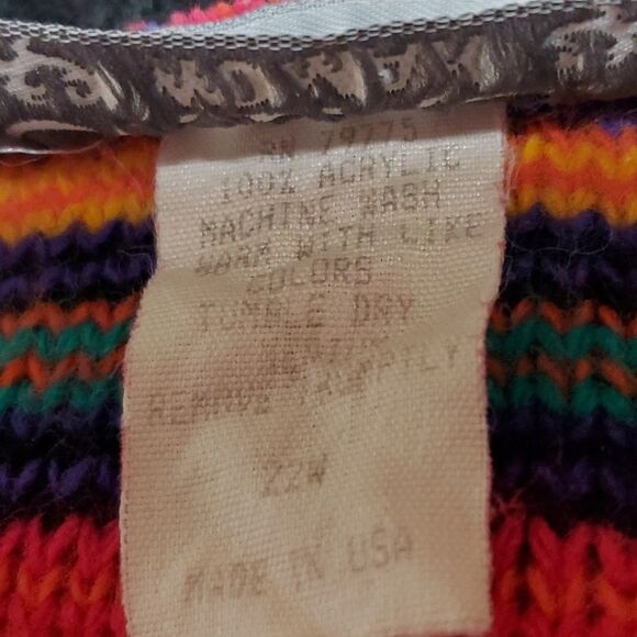 Vintage 1980s Jordache Neon Retro Bodacious Crewneck Boxy Colorblock Sweater 22W - Picture 12 of 12